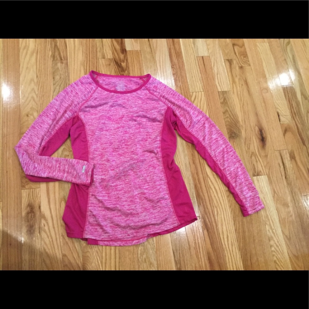 Danskin Now, Medium (8-10) fitted long sleeve pink active top DP